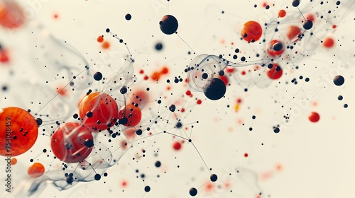 3D Abstract Animation with Red and Orange Swirling Circles and Dots