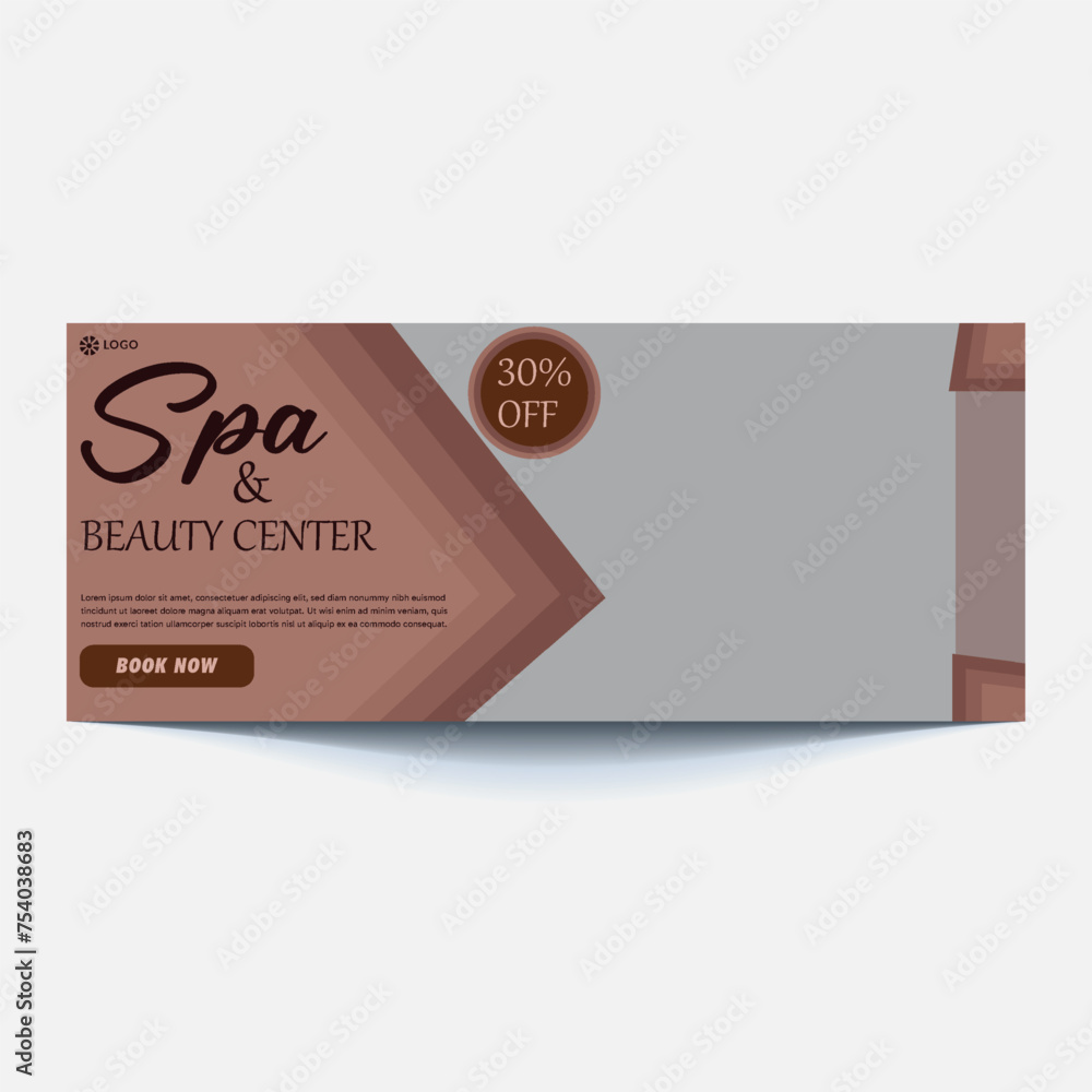 Beauty spa parlous social media banner template. Salon makeup, health care, body massage service promotion cover design with logo and discount. Business promotion modern graphic web pos
