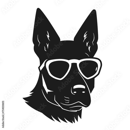 german shepherd dog silhouettes set, dogs silhouettes - vector illustration