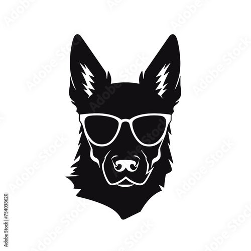 german shepherd dog silhouettes set, dogs silhouettes - vector illustration © vectorcyan