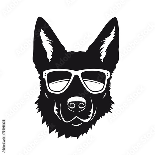 german shepherd dog silhouettes set, dogs silhouettes - vector illustration © vectorcyan