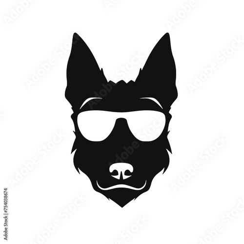 german shepherd dog silhouettes set  dogs silhouettes - vector illustration