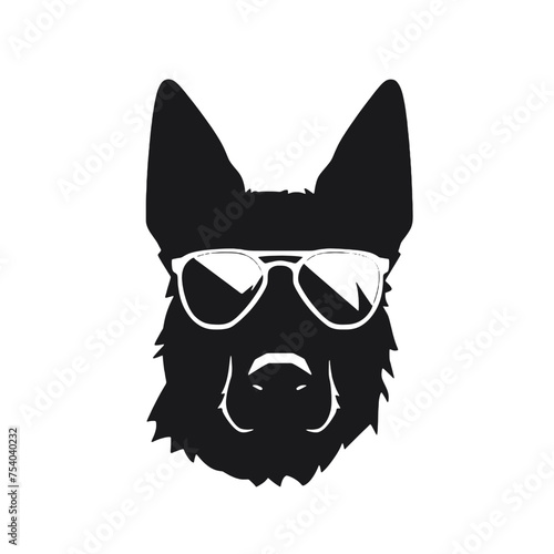 German Shepherd Dog Puppy Portrait Instant Download includes Cricut, Cameo German Shepherd Silhouette