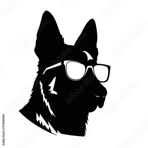 German Shepherd Dog Silhouette Vector Graphics