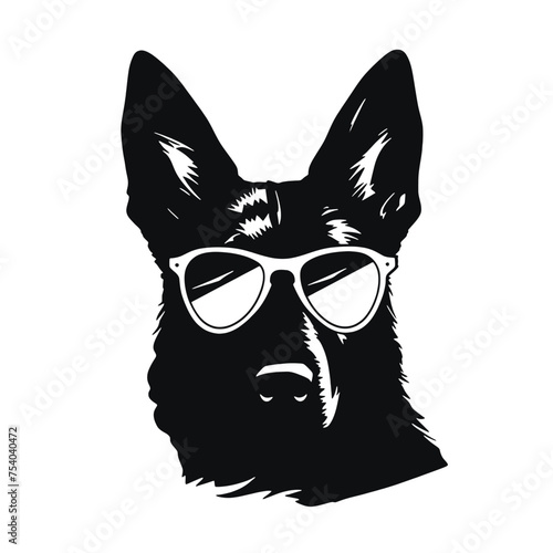 German Shepherd Dog Silhouette Vector Graphics © vectorcyan