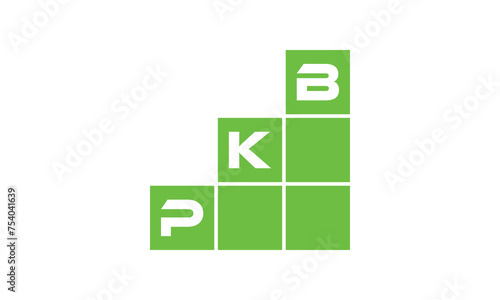 PKB initial letter financial logo design vector template. economics, growth, meter, range, profit, loan, graph, finance, benefits, economic, increase, arrow up, grade, grew up, topper, company, scale