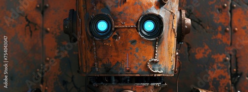 The robot is scratched and rusty
