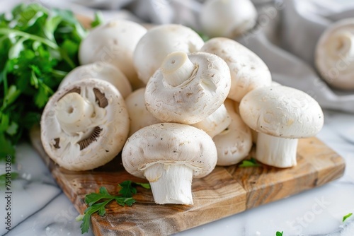 Button mushrooms background 