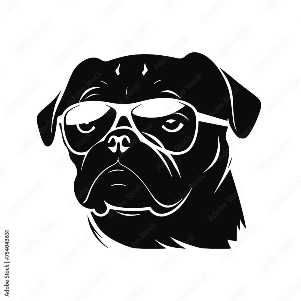 Pug dog - isolated vector illustration Pug dog - isolated vector illustration