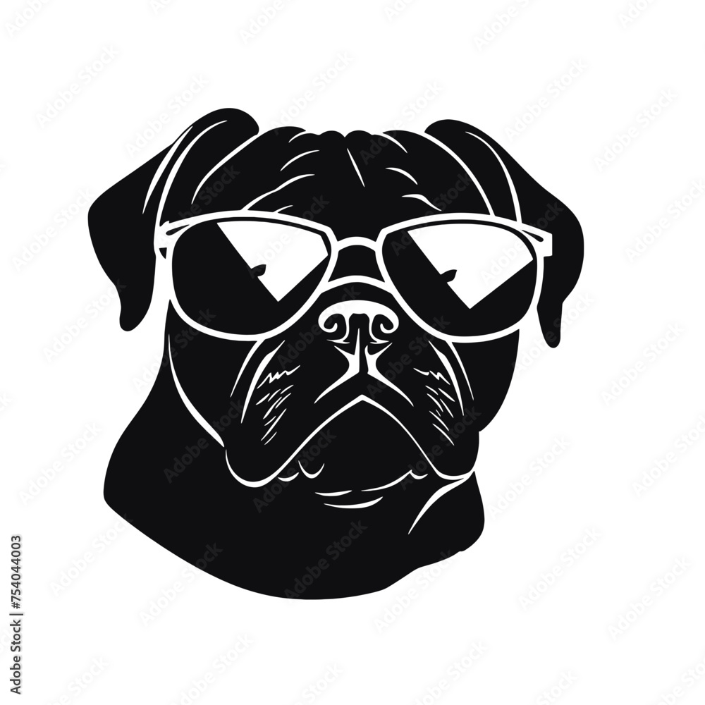 Pug dog - isolated vector illustration Pug dog - isolated vector illustration
