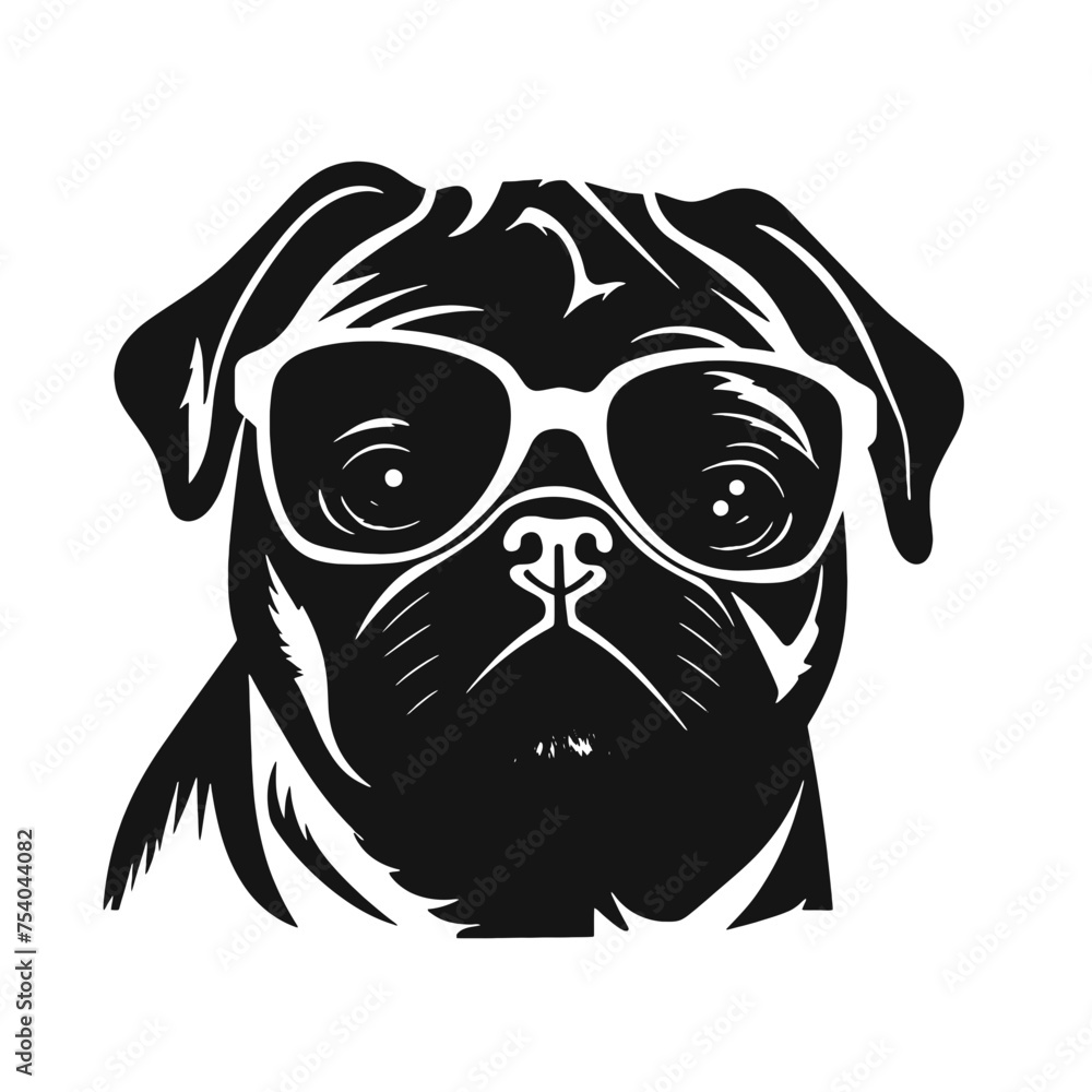Pug dog - isolated vector illustration Pug dog - isolated vector illustration