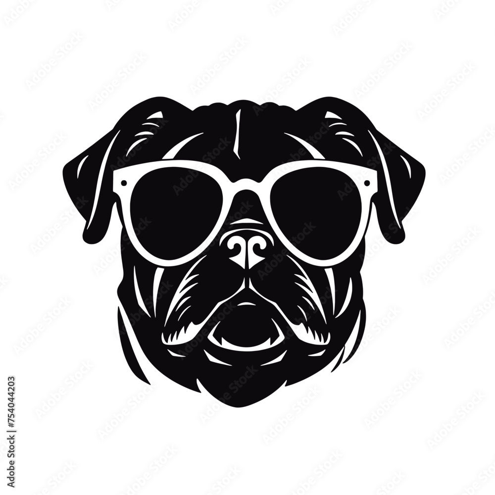 Pug dog - isolated vector illustration Pug dog - isolated vector illustration