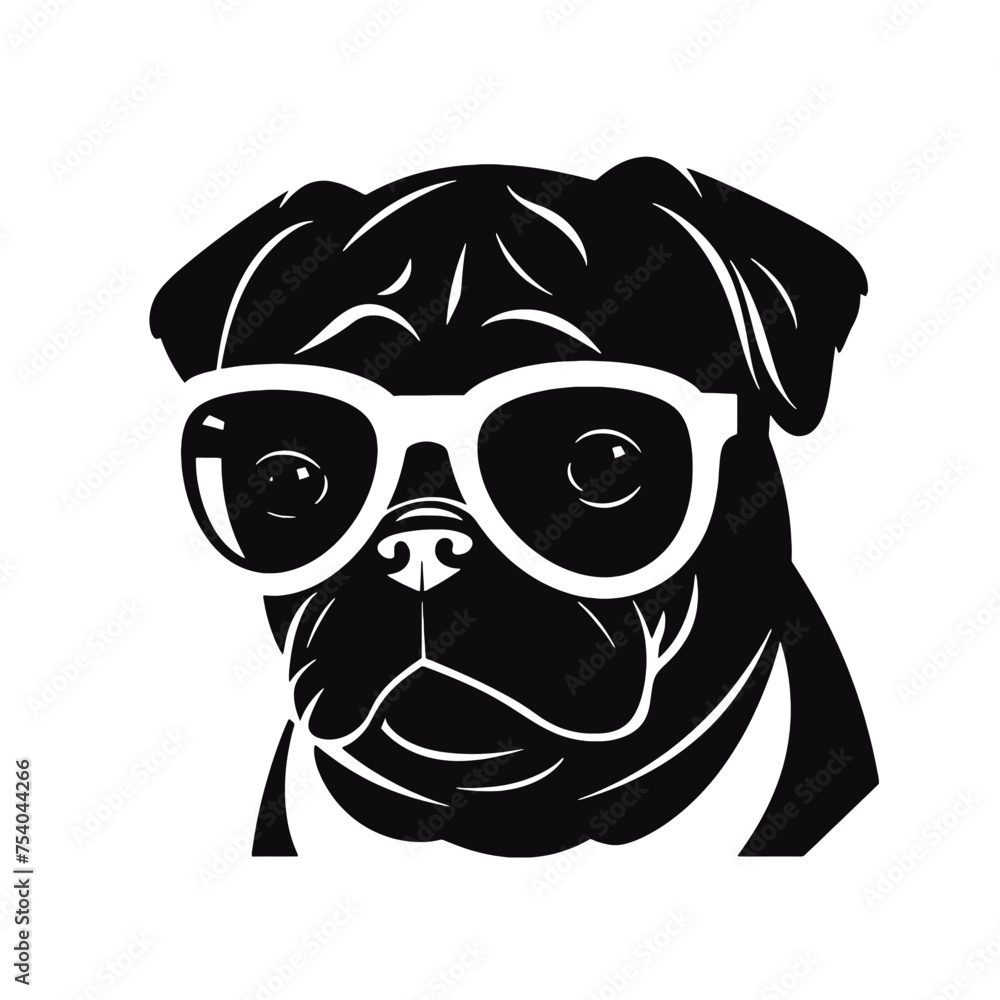 Pug dog. Head of an pug. Pets for design. Vector graphics to design. Pug dog. Head of an pug. Pets for design. Vector graphics to design.