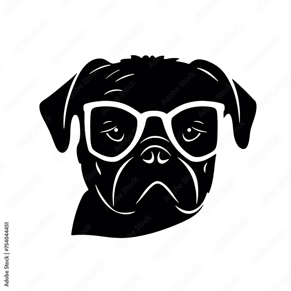 Pug dog. Head of an pug. Pets for design. Vector graphics to design. Pug dog. Head of an pug. Pets for design. Vector graphics to design.
