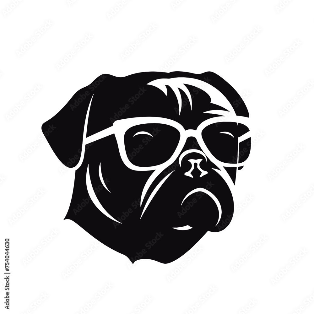 Pug dog. Head of an pug. Pets for design. Vector graphics to design. Pug dog. Head of an pug. Pets for design. Vector graphics to design.