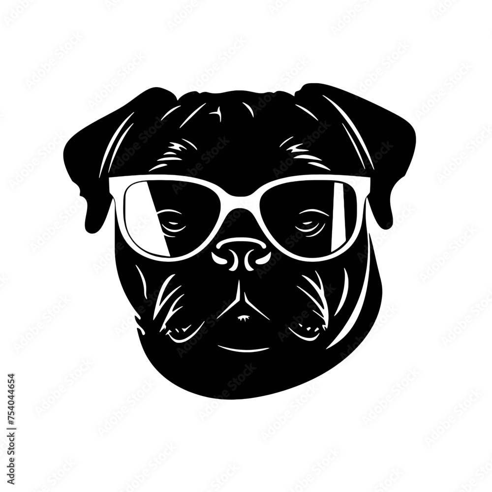 Pug dog. Head of an pug. Pets for design. Vector graphics to design. Pug dog. Head of an pug. Pets for design. Vector graphics to design.
