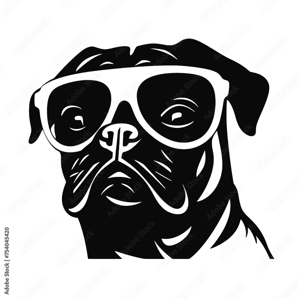 cute funny pug wearing sunglasses illustration, cool pug sketch cute funny pug wearing sunglasses illustration, cool pug sketch