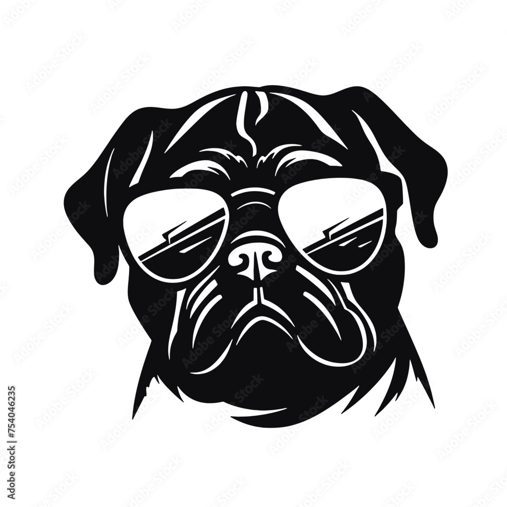 pug glasses logo pug glasses logo