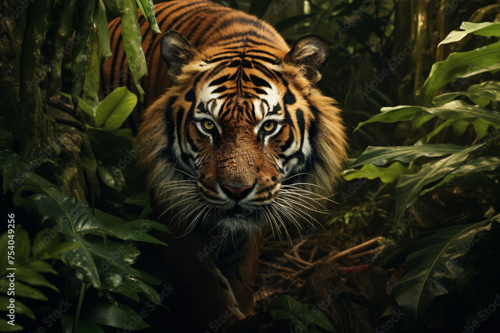 tiger in the jungle, tiger roaring tiger in the jungle, tiger roaring