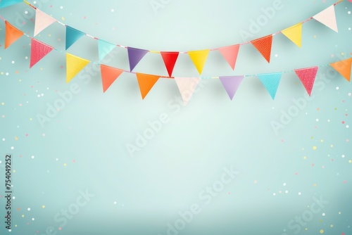 Carnival flags. Beautiful pennant flags colorful for festival with blue background.