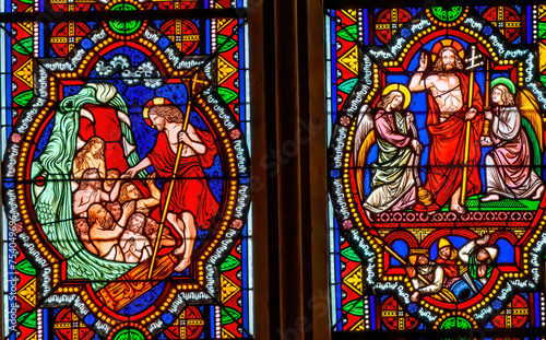 Jesus Christ Resurrection Stained Glass Saint Bonaventure Basilica Lyon France