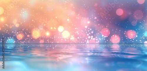 Abstract blurred background with beautiful bokeh lights on pastel