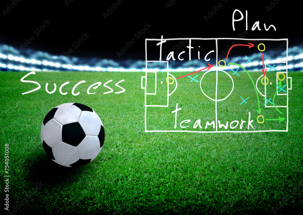Obraz premium plan of soccer manager at soccer field