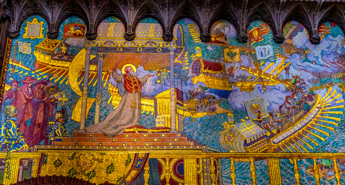 Battle of Lepanto Mosaic Basilica of Notre Dame Lyon France photo