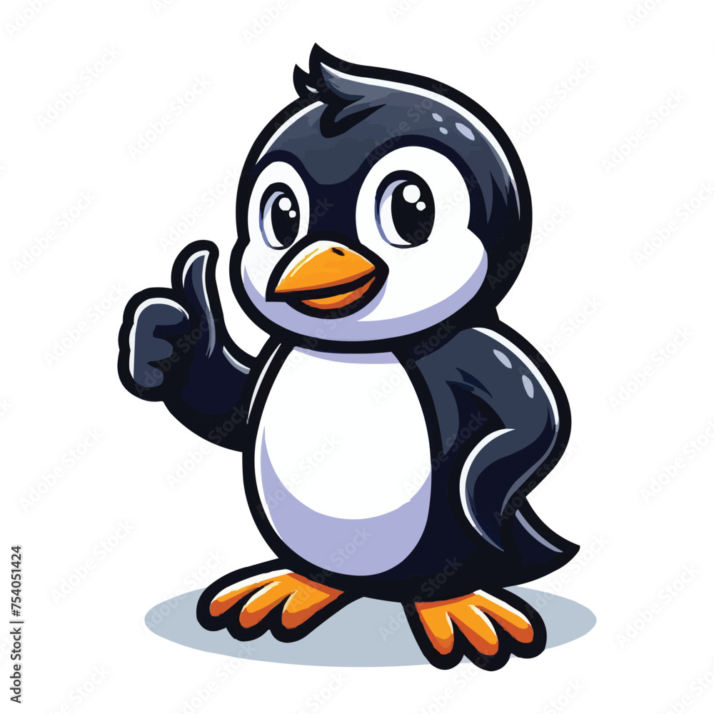 Obraz premium African Penguin mascot vector illustration on white background