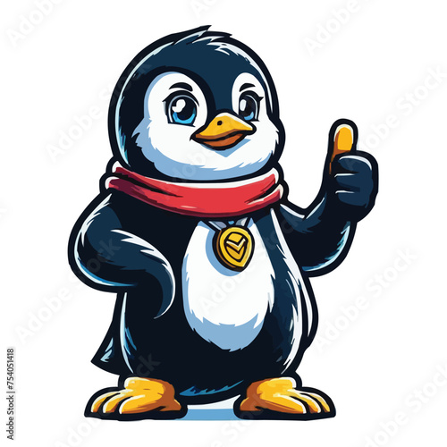 African Penguin mascot vector illustration on white background