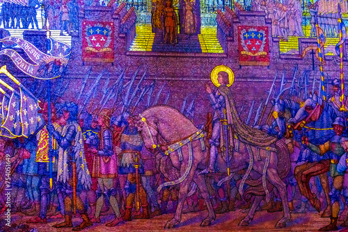 Photography Joan of Arc Mosaic Basilica of Notre Dame Lyon France