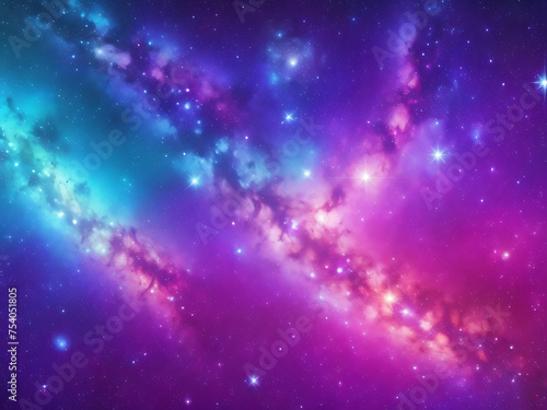 Space background with stardust and shining stars realistic colorful cosmos with nebula and milky way © Best design template