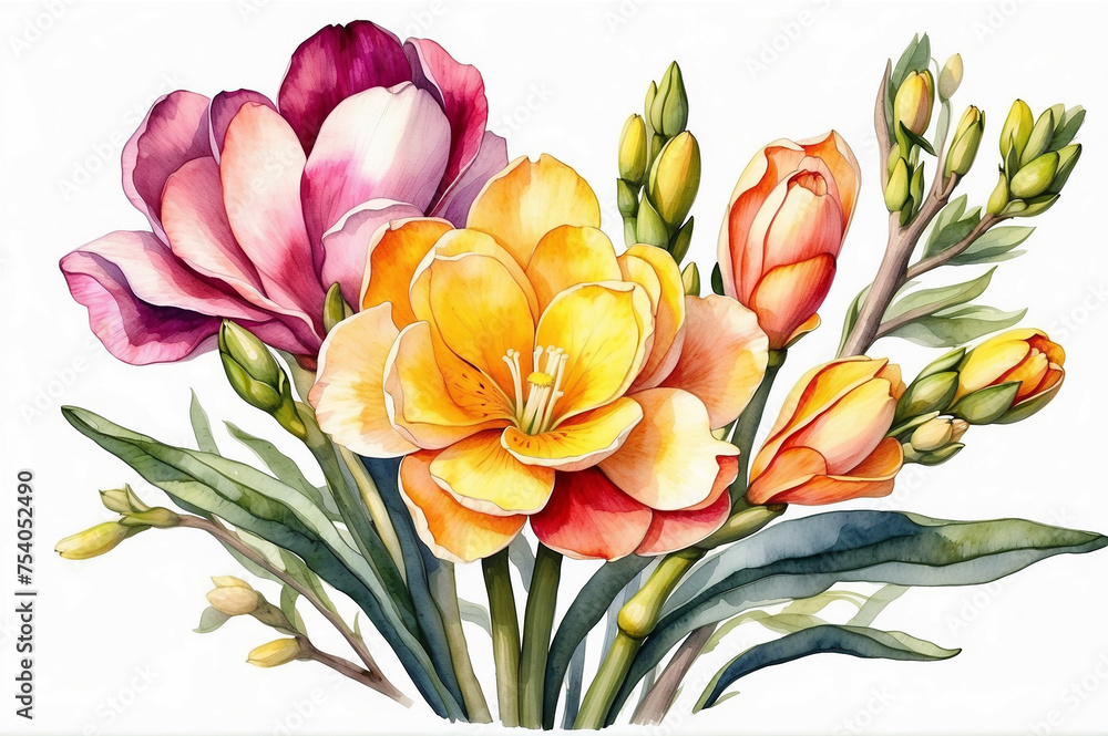 Obraz premium Watercolour Artistic Flower Background 