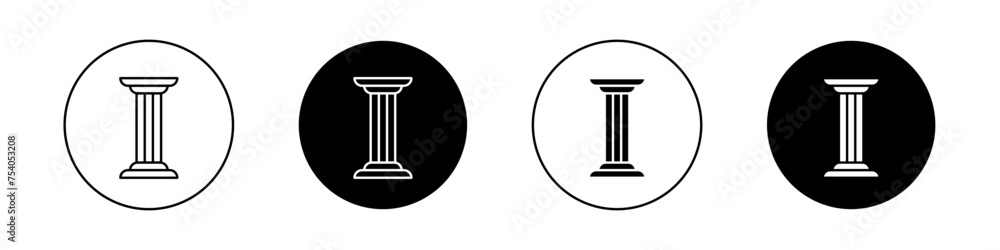 Vetor de Pillar Icon Set. Greek and roman justice column vector symbol ...