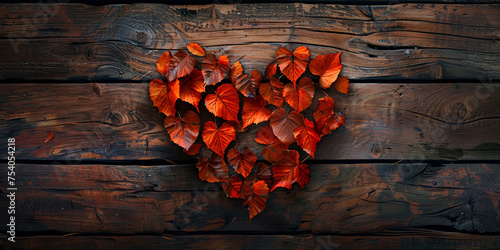 Image of red heart on table focus of heart with dark best background with copy space valentines day concept .

