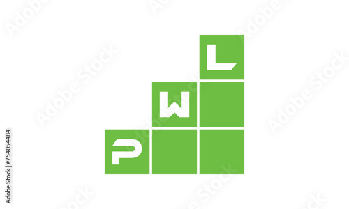 PWL initial letter financial logo design vector template. economics, growth, meter, range, profit, loan, graph, finance, benefits, economic, increase, arrow up, grade, grew up, topper, company, scale photo