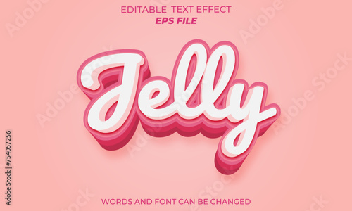 jelly text effect, font editable, typography, 3d text. vector template