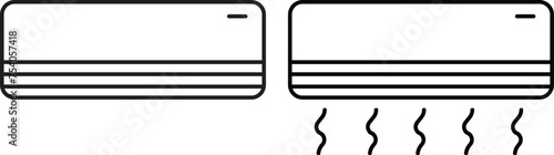 Air conditioner Line icons Set. Vectors from hotel and restaurant. Conditioner vent heat editable stock on transparent background. Air flow condition cool related to electronics, Household appliances.