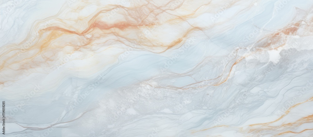 Obraz premium A detailed close-up view of a marble textured surface, showcasing intricate patterns and textures on a ceramic wall or floor tile. The surface appears smooth and polished,