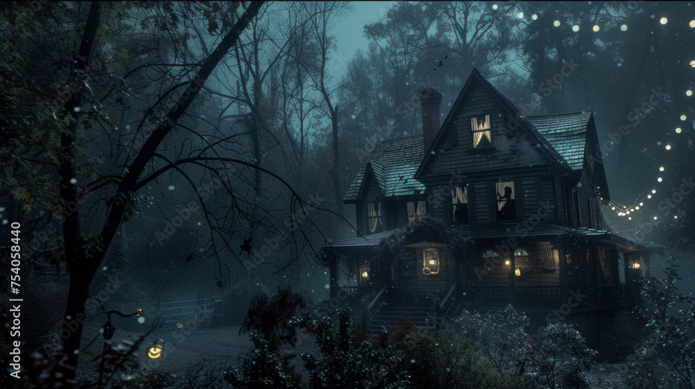 In many neighborhoods houses are decorated with spooky lights and sound effects creating a truly eerie atmosphere. In many neighborhoods houses are decorated with spooky lights and sound effects creating a truly eerie atmosphere.