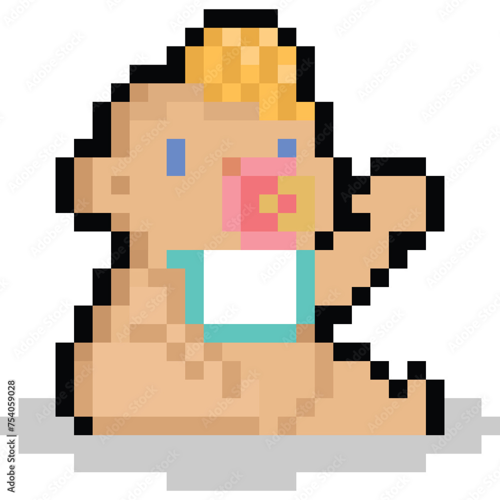 Pixel art cartoon baby character Pixel art cartoon baby character