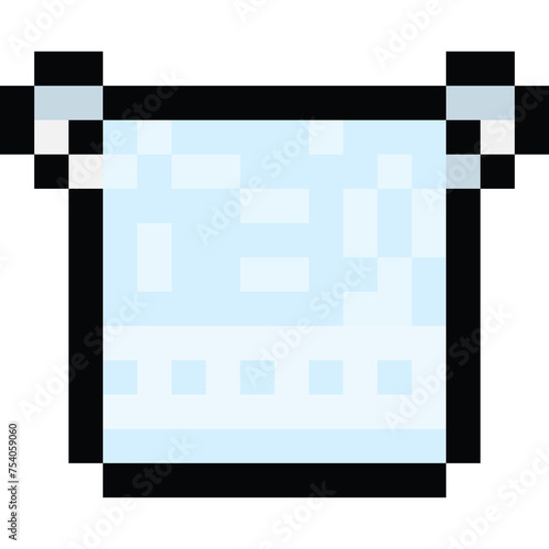 Pixel art bath towel icon