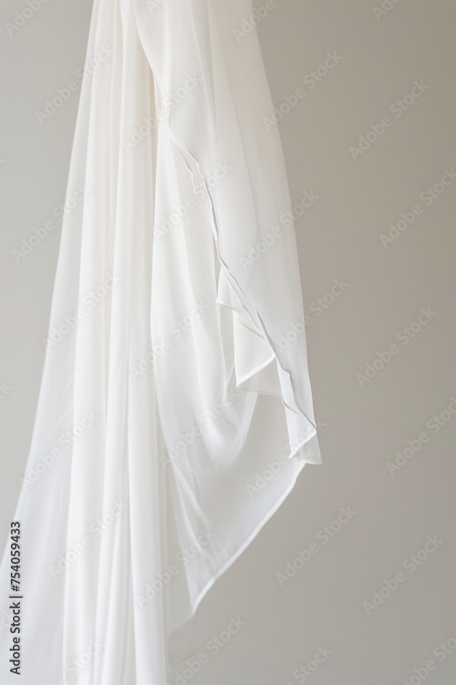 Close-up of white flowing fabric. AI Generated. Close-up of white flowing fabric. AI Generated.