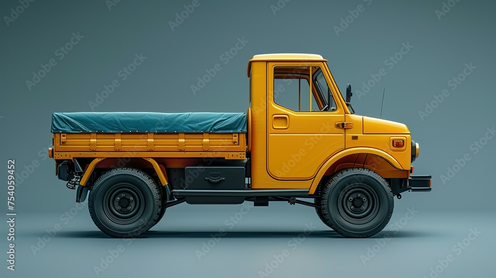 Side view mockup of a small truck Side view mockup of a small truck