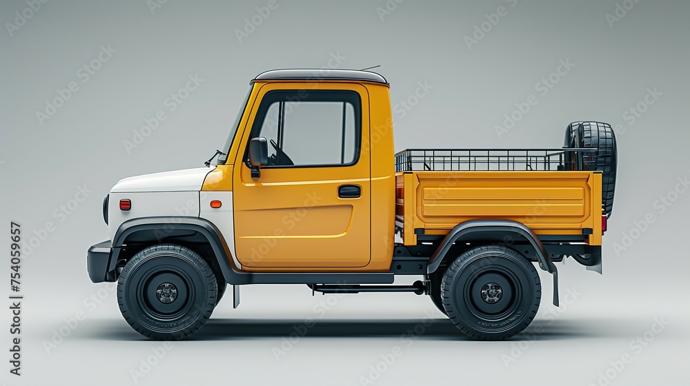 Side view mockup of a small truck