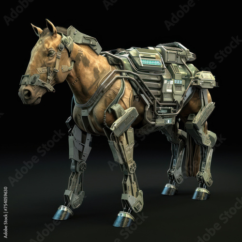 A horse With Robot Armor Military 3D Models © shiroi