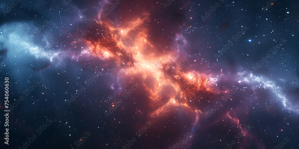 Endless universe with stars and galaxies in outer space cosmos art