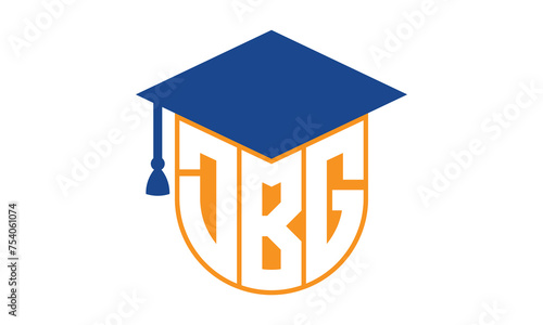 DBG initial letter academic logo design vector template. school college logo, university logo, graduation cap logo, institute logo, educational logo, library logo, teaching logo, book shop, varsity	 photo