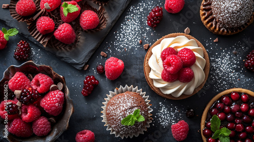 Wallpaper Mural chocolate cake with berries on top Torontodigital.ca