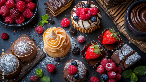 Wallpaper Mural chocolate cake with berries on top Torontodigital.ca